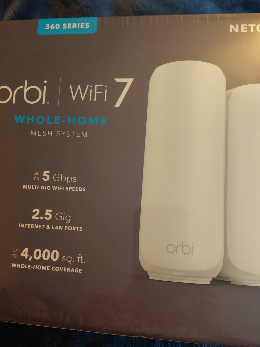 Netgear Orbi WiFi 7 360 Series NEW Sealed BE5000 2pk System 4,000 SF Coverage